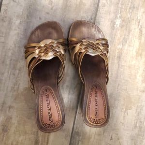 Brown and Gold Wedges